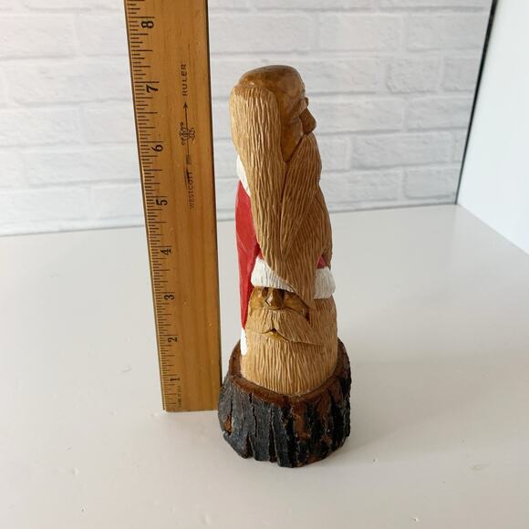 Santa Gnome Elf 2 Man Wood Hand Carved Figure W Dawydenko Minnesota Folk Art - Picture 9 of 9